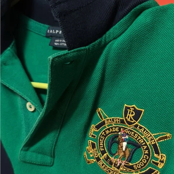 Rugby by Ralph Lauren Green and Navy Polo Shirt - Picture 3 of 8
